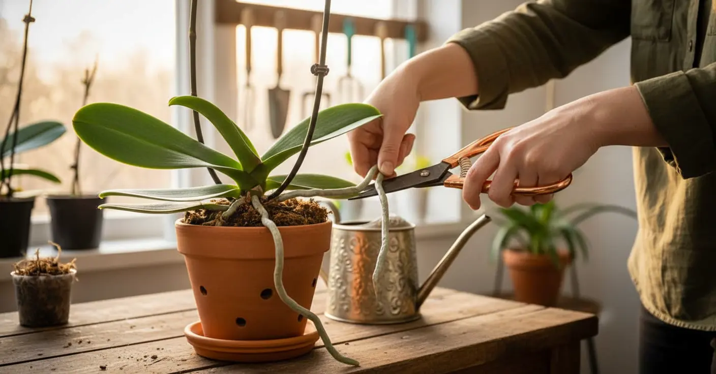 Faut-il vraiment couper les racines d’orchidée qui débordent du pot ?