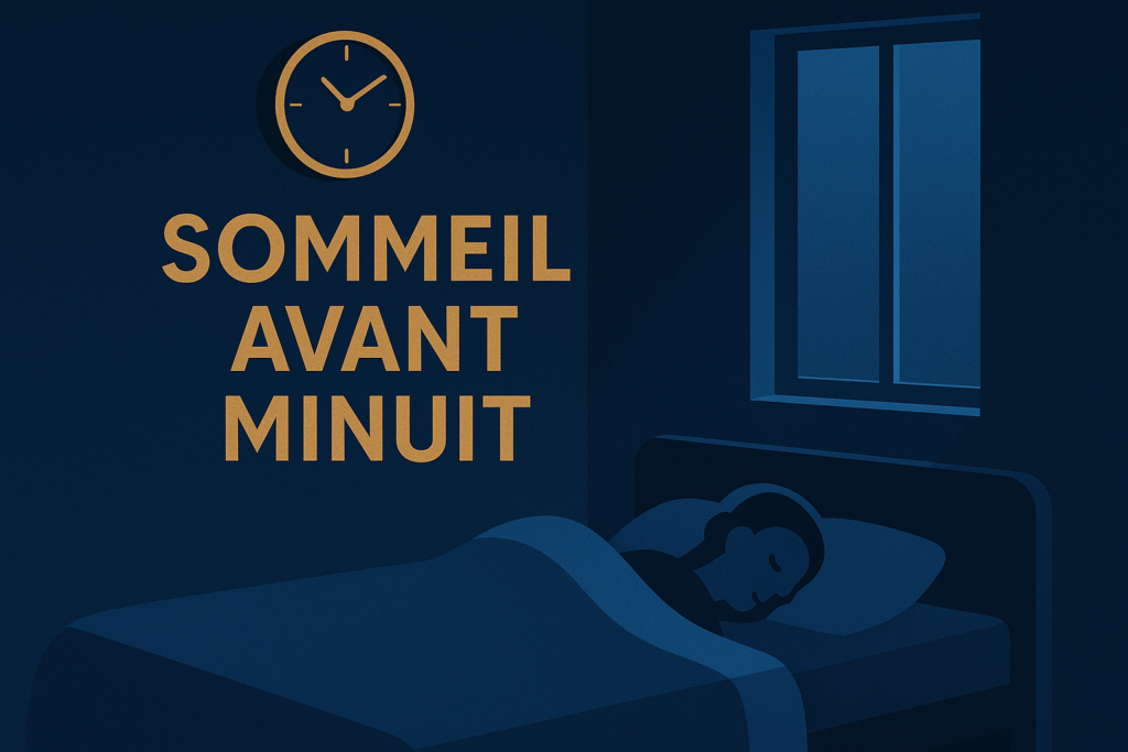 Illustration Sommeil Avant Minuit dans une chambre sombre et calme