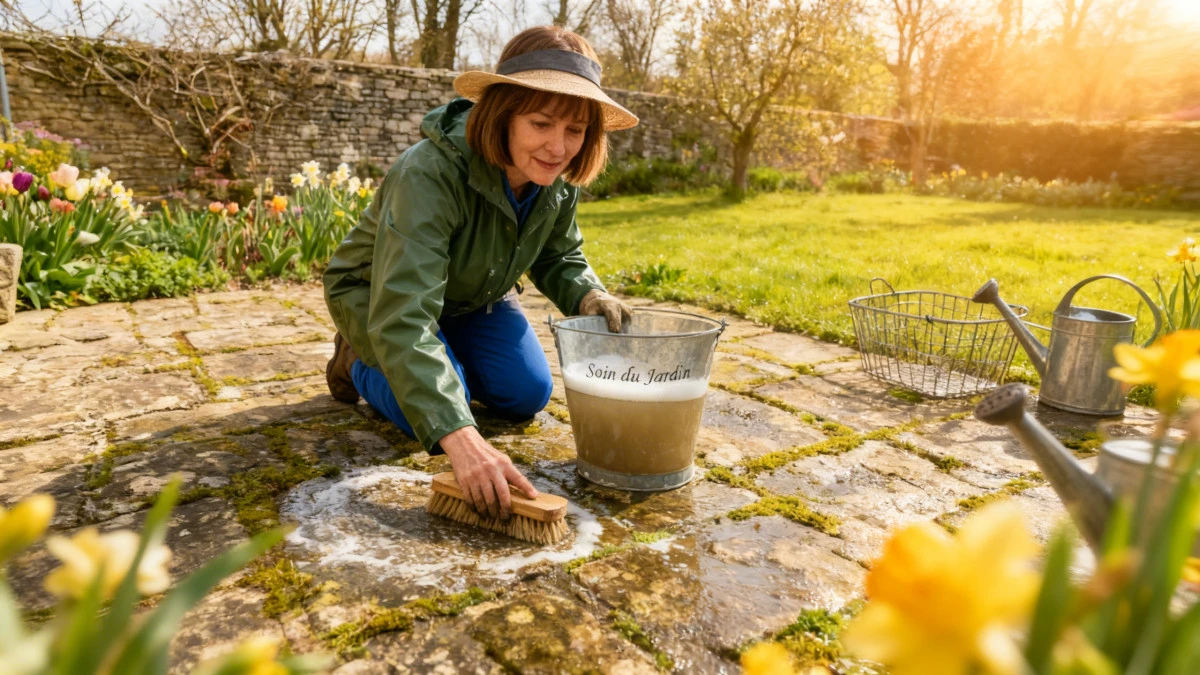 Adieu vinaigre blanc : ce produit insoupçonné fait des miracles sur la terrasse