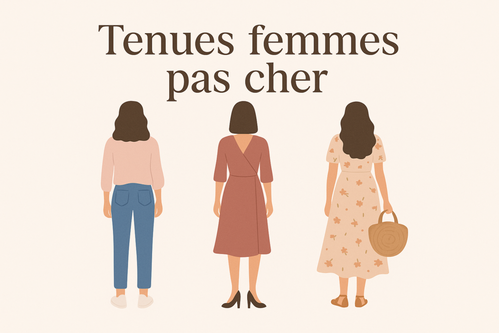 Illustration de tenues femmes pas chères casual chic et bohème